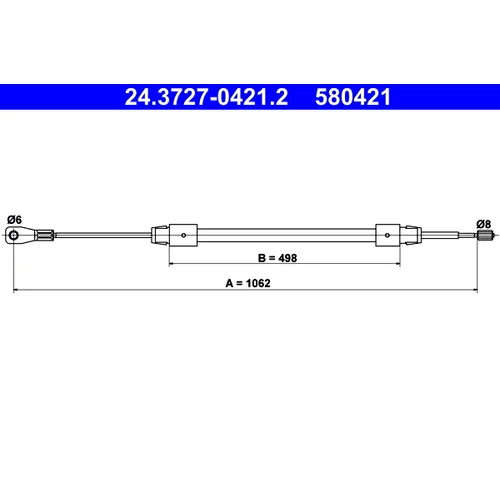 Ťažné lanko parkovacej brzdy ATE 24.3727-0421.2