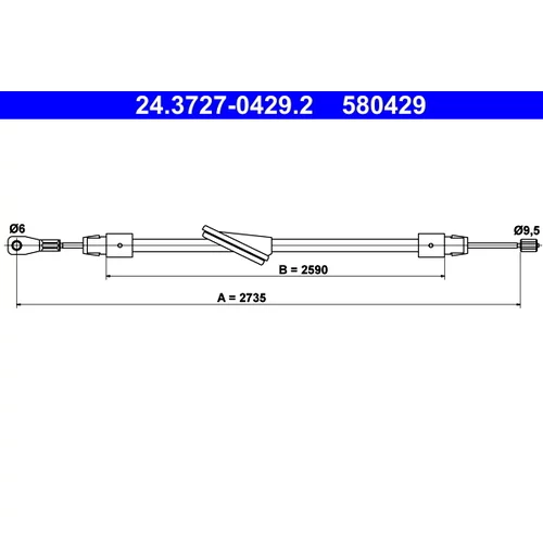 Ťažné lanko parkovacej brzdy ATE 24.3727-0429.2