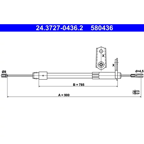 Ťažné lanko parkovacej brzdy ATE 24.3727-0436.2