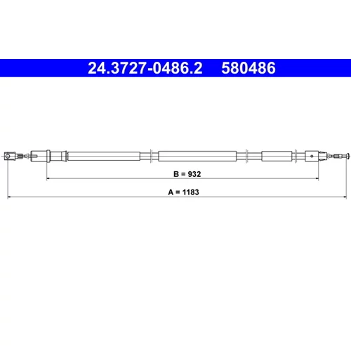 Ťažné lanko parkovacej brzdy ATE 24.3727-0486.2