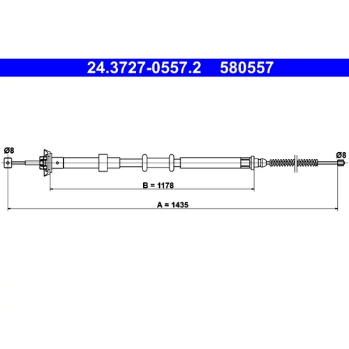 Ťažné lanko parkovacej brzdy ATE 24.3727-0557.2