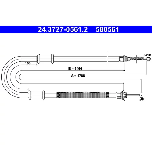 Ťažné lanko parkovacej brzdy ATE 24.3727-0561.2