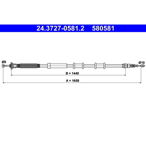 Ťažné lanko parkovacej brzdy ATE 24.3727-0581.2