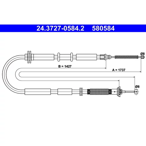 Ťažné lanko parkovacej brzdy ATE 24.3727-0584.2