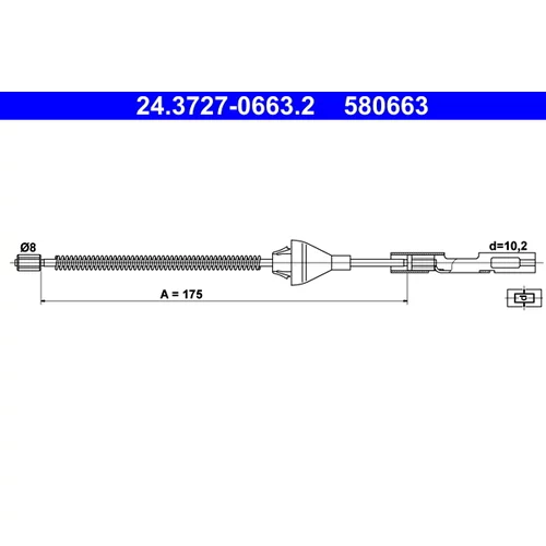 Ťažné lanko parkovacej brzdy ATE 24.3727-0663.2