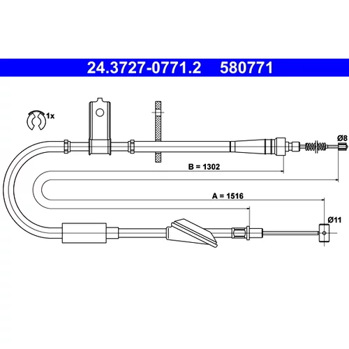 Ťažné lanko parkovacej brzdy ATE 24.3727-0771.2