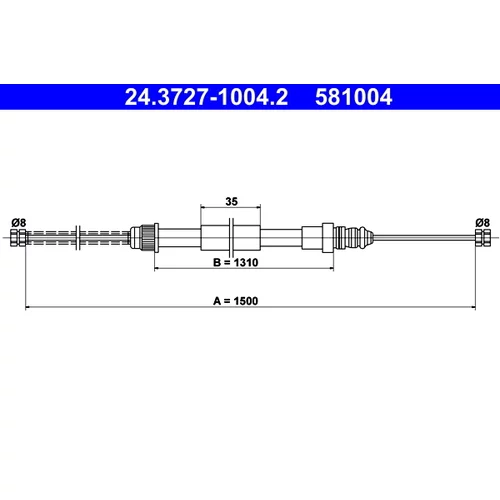 Ťažné lanko parkovacej brzdy ATE 24.3727-1004.2