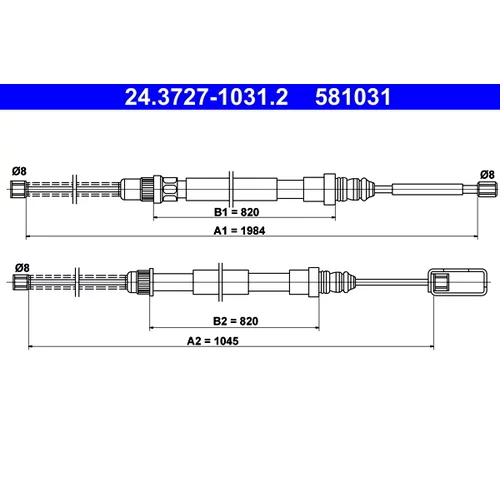 Ťažné lanko parkovacej brzdy ATE 24.3727-1031.2