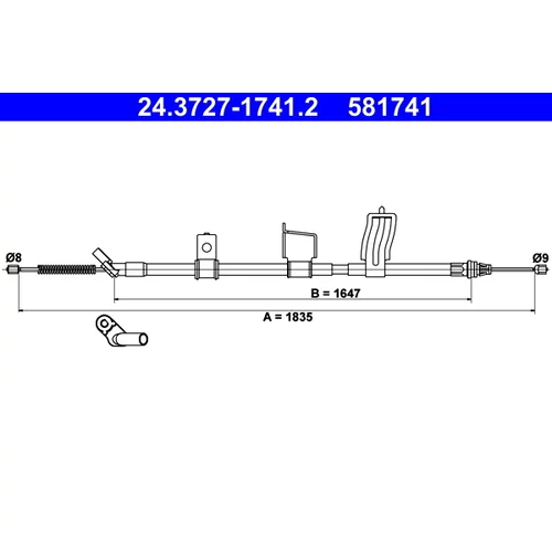 Ťažné lanko parkovacej brzdy ATE 24.3727-1741.2