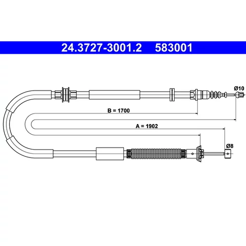 Ťažné lanko parkovacej brzdy ATE 24.3727-3001.2