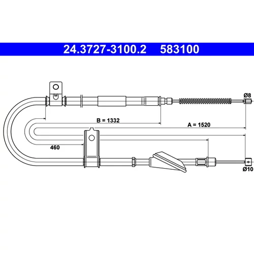 Ťažné lanko parkovacej brzdy ATE 24.3727-3100.2