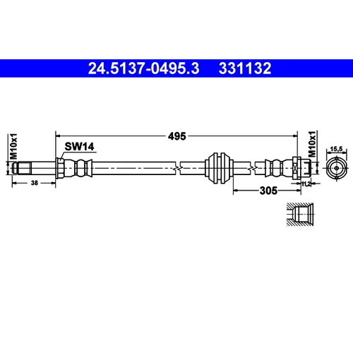 Brzdová hadica ATE 24.5137-0495.3