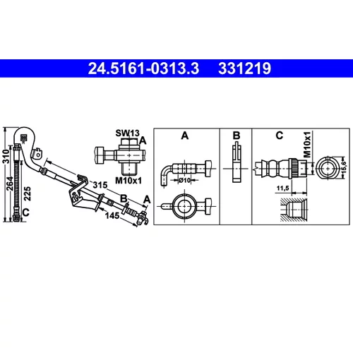 Brzdová hadica 24.5161-0313.3 /ATE/