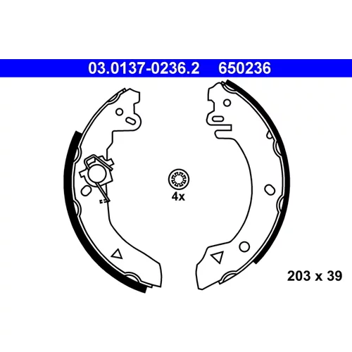 Sada brzdových čeľustí ATE 03.0137-0236.2