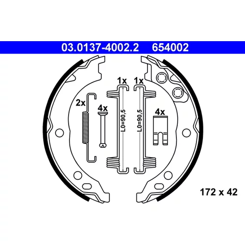 Sada brzd. čeľustí parkov. brzdy ATE 03.0137-4002.2