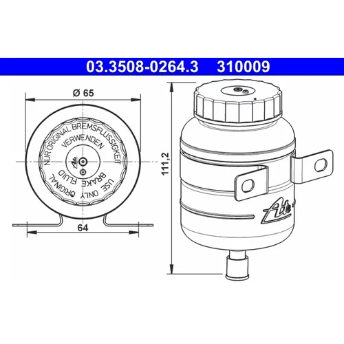 Vyrovnávacia nádobka na brzdovú kvapalinu ATE 03.3508-0264.3
