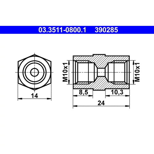 Adaptér brzdového vedenia ATE 03.3511-0800.1