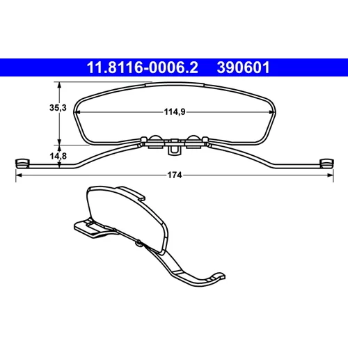 Pružina brzdového strmeňa ATE 11.8116-0006.2