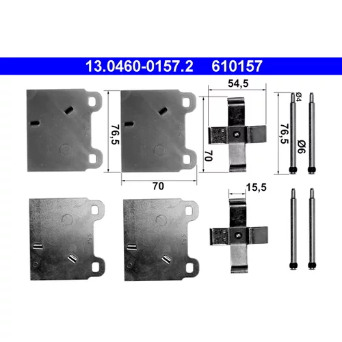Sada príslušenstva obloženia kotúčovej brzdy ATE 13.0460-0157.2