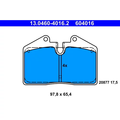 Sada brzdových platničiek kotúčovej brzdy ATE 13.0460-4016.2