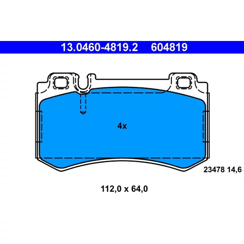 Sada brzdových platničiek kotúčovej brzdy ATE 13.0460-4819.2