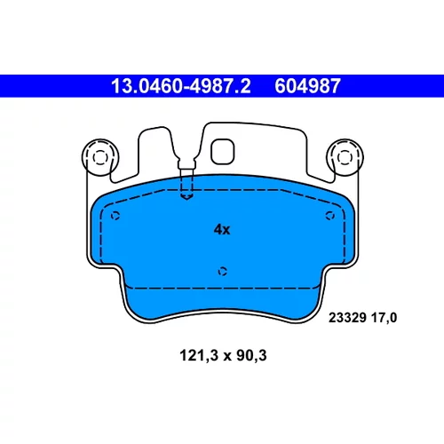 Sada brzdových platničiek kotúčovej brzdy 13.0460-4987.2 /ATE/