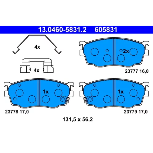 Sada brzdových platničiek kotúčovej brzdy ATE 13.0460-5831.2