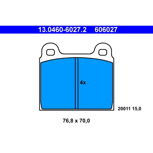 Sada brzdových platničiek kotúčovej brzdy ATE 13.0460-6027.2