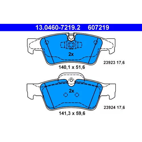 Sada brzdových platničiek kotúčovej brzdy ATE 13.0460-7219.2