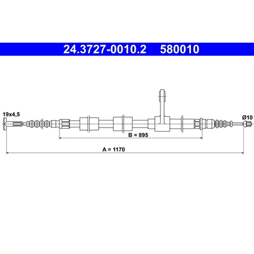 Ťažné lanko parkovacej brzdy ATE 24.3727-0010.2