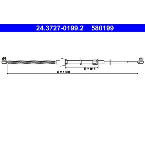 Ťažné lanko parkovacej brzdy ATE 24.3727-0199.2