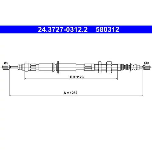Ťažné lanko parkovacej brzdy ATE 24.3727-0312.2