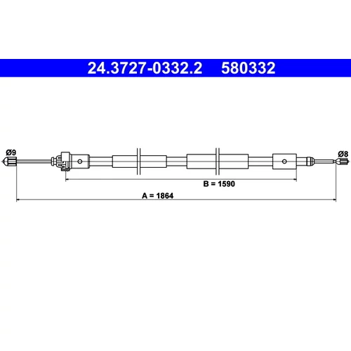 Ťažné lanko parkovacej brzdy ATE 24.3727-0332.2