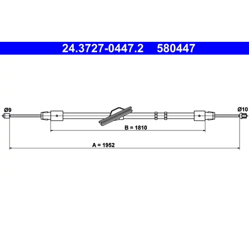 Ťažné lanko parkovacej brzdy ATE 24.3727-0447.2