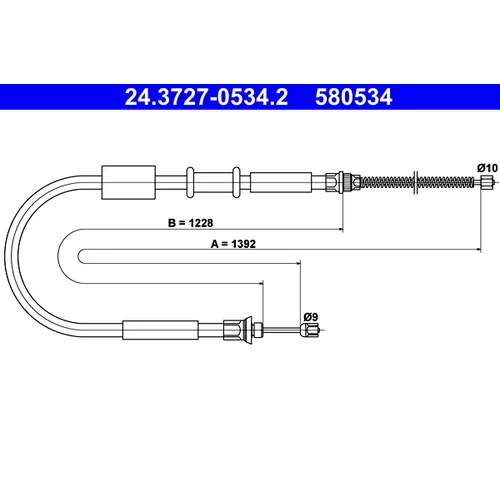 Ťažné lanko parkovacej brzdy ATE 24.3727-0534.2