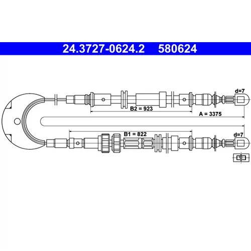 Ťažné lanko parkovacej brzdy ATE 24.3727-0624.2