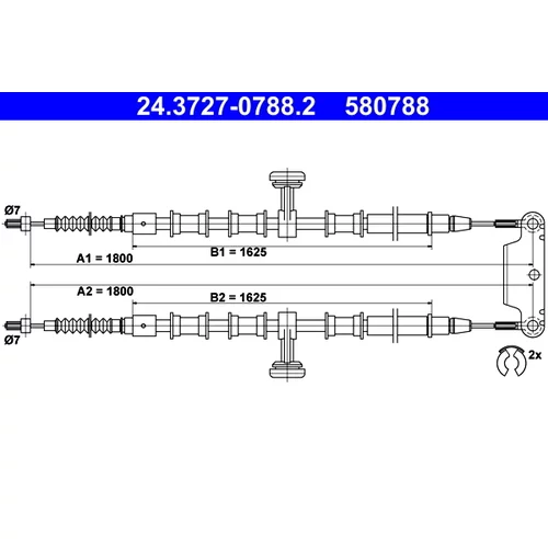 Ťažné lanko parkovacej brzdy ATE 24.3727-0788.2