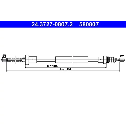 Ťažné lanko parkovacej brzdy ATE 24.3727-0807.2