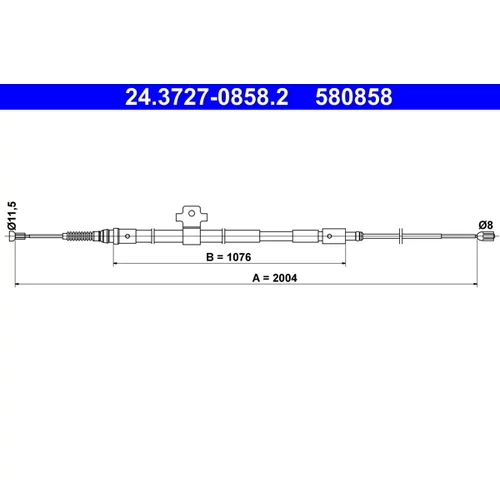 Ťažné lanko parkovacej brzdy ATE 24.3727-0858.2