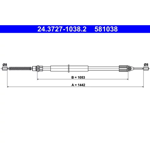 Ťažné lanko parkovacej brzdy ATE 24.3727-1038.2