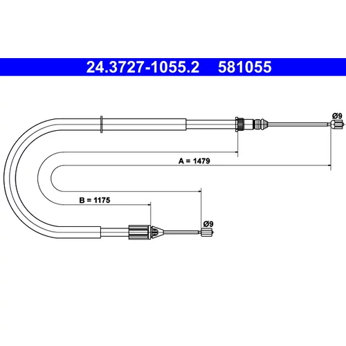 Ťažné lanko parkovacej brzdy ATE 24.3727-1055.2