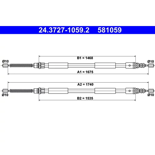 Ťažné lanko parkovacej brzdy ATE 24.3727-1059.2