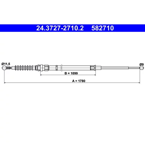 Ťažné lanko parkovacej brzdy ATE 24.3727-2710.2