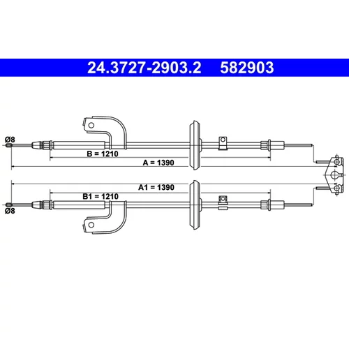 Ťažné lanko parkovacej brzdy ATE 24.3727-2903.2
