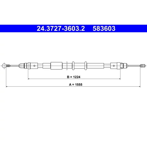 Ťažné lanko parkovacej brzdy ATE 24.3727-3603.2