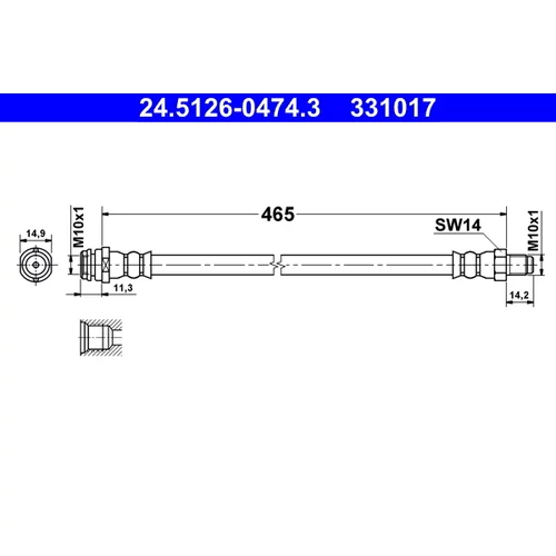 Brzdová hadica ATE 24.5126-0474.3