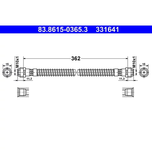 Brzdová hadica ATE 83.8615-0365.3