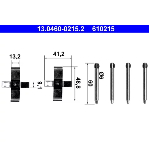 Sada príslušenstva obloženia kotúčovej brzdy ATE 13.0460-0215.2