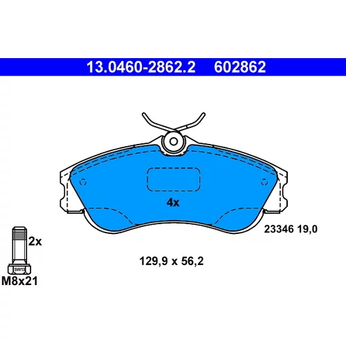 Sada brzdových platničiek kotúčovej brzdy 13.0460-2862.2 /ATE/