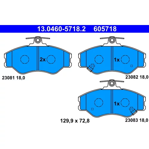 Sada brzdových platničiek kotúčovej brzdy ATE 13.0460-5718.2